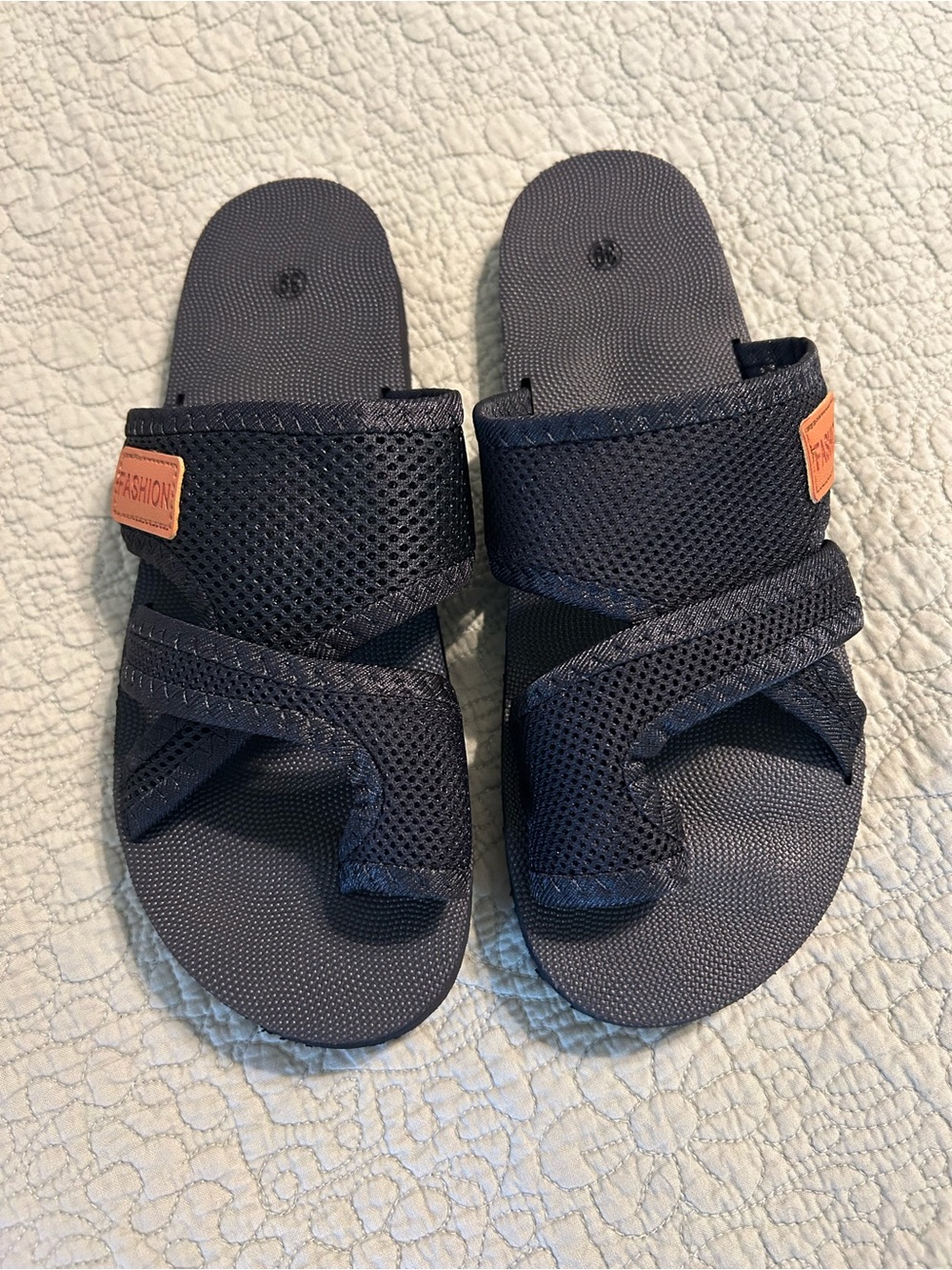 Black Mesh fashion Slide Sandals